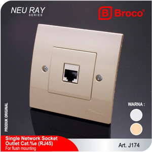 Broco J174 (B) Single Network Socket Outlet Cat5 (RJ45) Neu Ray