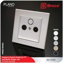 Broco E181 (B) Antenna Socket Outlet For TV / Radio Single Use Plano