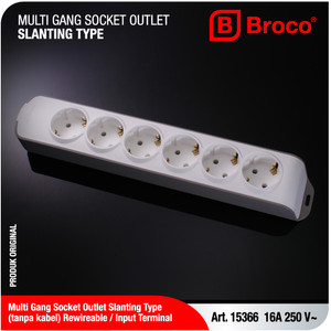 Broco 15366 Stop Kontak 6 Lubang Miring (NCP)