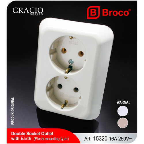 Broco 15320 (B) Double Socket Earth IB Gracio