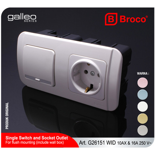 Broco Galleo G26151 Saklar Engkel + Stop Kontak WID