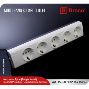 Broco 15350-55NCP Stop Kontak 5 Lubang (Non Child Protection)