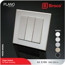 Broco E16N (B) Saklar Triple Plano Standard