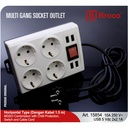 Broco 15854 Stop Kontak 4 Lubang (CP + 4 USB + Switch Dengan Kabel)