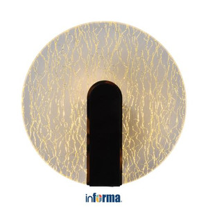 Informa 19.5 Cm Macy Lampu Dinding Round - Hitam