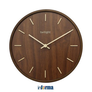 Informa 30 cm Jam Dinding Wooden 8C - Cokelat Tua