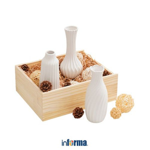 Informa 34.5x28.5x12.5 Cm Set 3 Pcs Vas - Putih