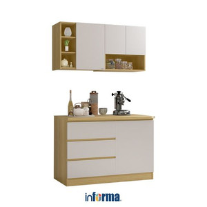 Informa 1.2 Mtr Ivy Ii Kitchen Set - Putih / Cokelat Oak