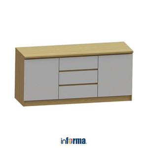 Informa 180 cm Ivy Ii Kabinet Bawah Dapur - Putih / Cokelat Oak