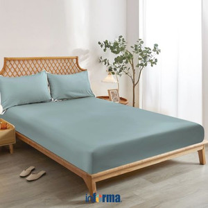 Informa 120X200 cm Set 3 Pcs Seprai Single Bamboo - Biru Slate