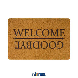 Informa 40X60 cm Keset Kamar Mandi Pvc Print Welcome Bye - Cokelat