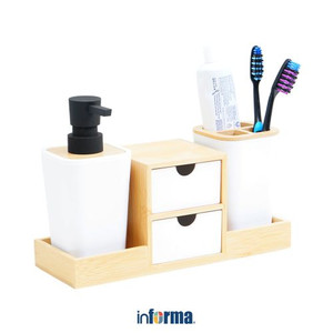 Informa Set 4 Pcs Benca Perlengkapan Kamar Mandi - Hitam