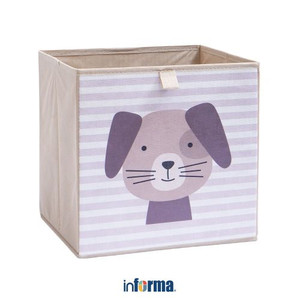 INFORMA 29X23X29 CM KOTAK PENYIMPANAN LIPAT MOTIF DOG - HIJAU