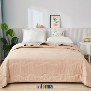 Informa 160x210 Cm Bed Cover Microfiber Emboss - Cokelat