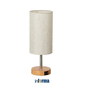 Informa Felton Lampu Meja - Krem/Kayu