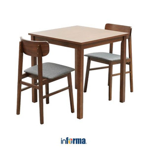 Informa - Informa Munich Set Meja Makan 2 Kursi - Cokelat Walnut