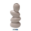 Informa - Informa 9.5x6.5x20.5 Cm Zen Vas Stones - Abu-Abu