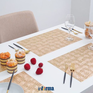 Informa - Appetite Set 4 Pcs Lacer Tatakan Piring Floral - Gold