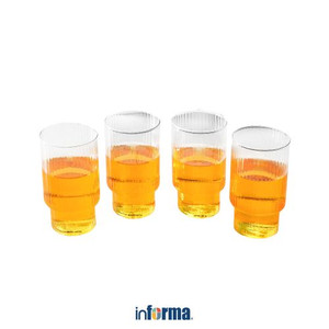 Informa - Appetite 460 Ml Set 4 Pcs Beam Gelas Kaca Gold Rim