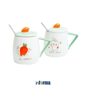 Informa - Appetite Set 2 Pcs Mug Dengan Tutup Rabbit Carrot