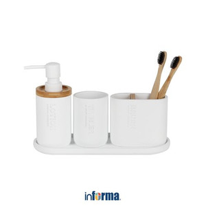 Informa - Informa Set 4 Pcs Hadley Perlengkapan Kamar Mandi - Putih