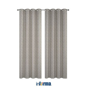 Informa - Informa 140x250 Cm Set 2 Pcs Gorden Print Bambu - Abu-Abu