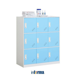 Informa Kiev Loker Besi Education 9 Pintu - Putih/Biru