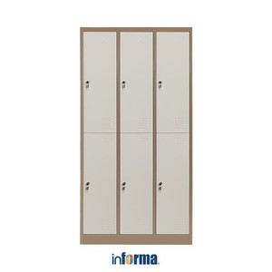 Informa Kiev Multi Loker Metal 6 Pintu - Cokelat Muda