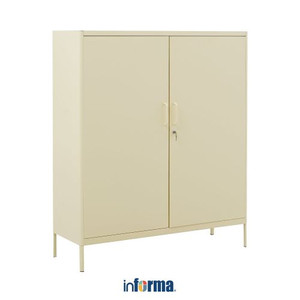 Informa Lenelle Kabinet Kantor Metal 2 Pintu Wide - Putih Ivory