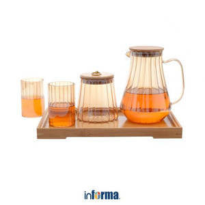 Informa - Appetite 1.35 Ltr Set 5 Pcs Teko & Gelas - Kuning Amber