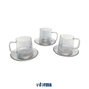 Informa - Appetite Set 3 Pcs Rory Cangkir & Saucer - Abu-Abu