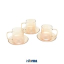 Informa - Appetite Set 3 Pcs Rory Cangkir & Saucer - Cokelat Amber