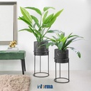 Informa - Pot Dengan Stand Set 2 Pcs 30x30x63 Cm Y12 - Hitam