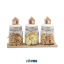 Informa - Informa Set 3 Pcs Stoples Kaca House Dengan Nampan