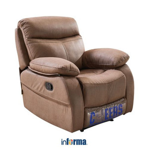 Informa - Cheers Mackenna Sofa Recliner Fabric 1 Dudukan - Cokelat Tua