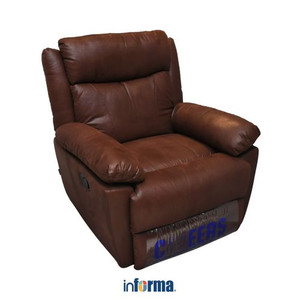 Informa - Cheers Milford Sofa Recliner Fabric 1 Dudukan - Cokelat