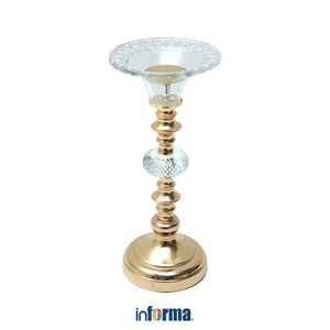 Informa - Informa 12.5x12.5x231 Cm Tempat Lilin Dekorasi - Gold