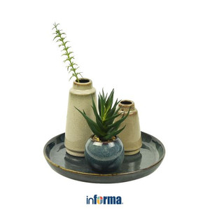 Informa - Vas Keramik Set 3 Pcs Reactive Glaze Trio Mixed