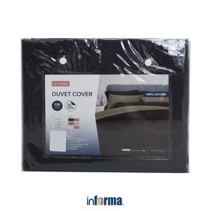 Informa - Linotela 260X230 Cm Duvet Cover Two Tone - Hitam/Abu-Abu