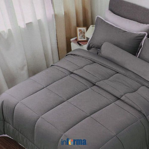 Informa - Fiore 260x230 Cm Bed Cover Bamboo - Abu-Abu Frost