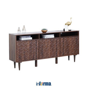 Informa - Langdon Rak Tv High Stand - Cokelat Walnut