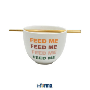 Informa - Appetite 16.8 Cm Mangkuk Dengan Sumpit Feed Me - Putih