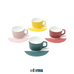 Informa - Appetite 210 Ml Set 4 Pcs Shelby Cangkir & Saucer