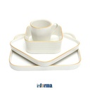 Informa - Appetite Set 8 Pcs Serene Perlengkapan Makan - Putih/Gold