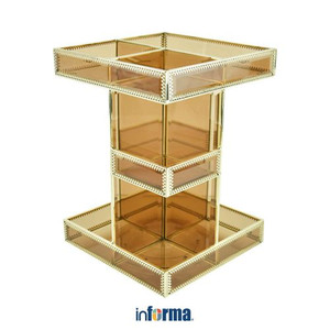 Informa - Organizer Kosmetik Putar Square - Amber/Gold