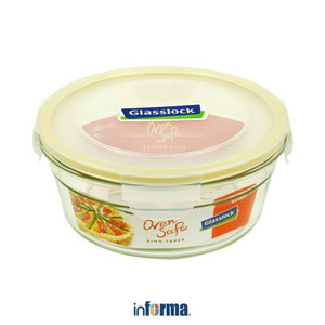 Informa - Glasslock 1.48 Ltr Oven Ringtaper Wadah Makanan - Kuning