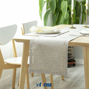 Informa 33X160 Cm Table Runner Eyelet - Cokelat Oak