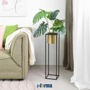 Informa - Pot Tanaman Dengan Stand 9s 17.6x17.6x70.5 Cm - Gold