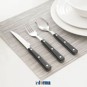 Informa - Appetite Set 12 Pcs Alat Makan Klasik Dengan Pisau - Hitam