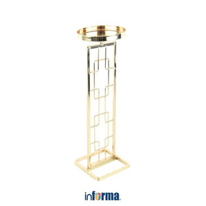 Informa - Tempat Lilin Dekorasi 10x10x32.5 Cm Art Deco - Gold